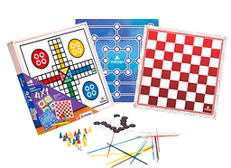 Jogo 4x1: Dama, Ludo, Trilha e Pega vareta